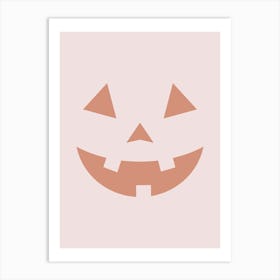 Cute Jack o Lantern Pumpkin Face Pink 1 Art Print