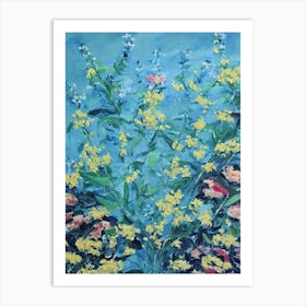 Goldenrod Floral Print Bright Painting Flower Art Print