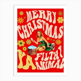 Retro Christmas Decor Art Print