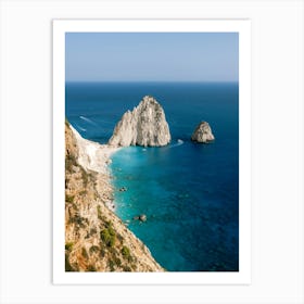 Blue Ocean and white cliffs Art Print