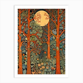 William Morris Rose Moon In The Forest Art Print