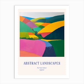 Colourful Abstract The Peak District England 4 Poster Blue Art Print