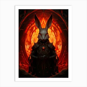 Rabbit In Flames Art Print