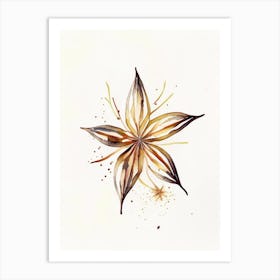 Star Anise Leaf Minimalist Watercolour 2 Art Print