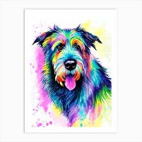 Irish Wolfhound Rainbow Oil Painting Dog Art Print