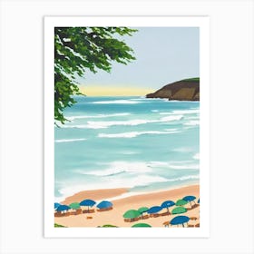 Porthmeor Beach, Cornwall Contemporary Illustration 2  Art Print