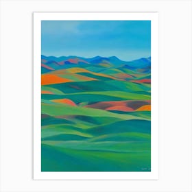 Gobi Gurvansaikhan National Park Mongolia Blue Oil Painting 2  Art Print