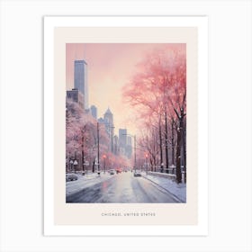 Dreamy Winter Painting Poster Chicago Usa 3 Art Print