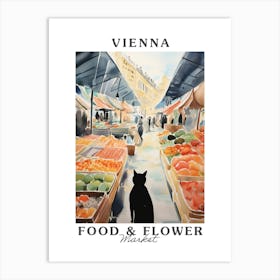 Food Market With Cats In Vienna 7 Poster Art Print