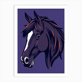 Purple Horse Head Portrait Art Print