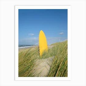 Yellow Surfboard Art Print