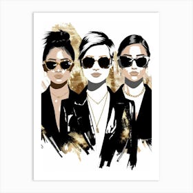 Three Women In Sunglasses Art Print