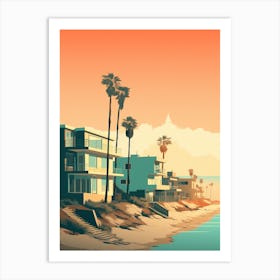 Long Beach California Mediterranean Style Illustration 1 Art Print