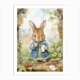 Bunny Puzzles Rabbit Prints Watercolour 1 Art Print