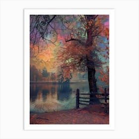 Autumn Tree By The Lake 8 Art Print