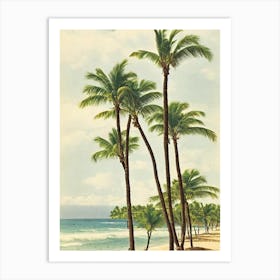 Bavaro Beach 2 Dominican Republic Vintage Art Print