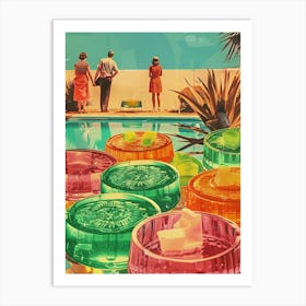 Jelly Dessert Platter Retro Collage 1 Art Print