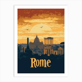 Aihrgdesign A Mid Century Modern Travel Poster For Rome Showi 91fa7ee8 9b81 42f0 855e B9629ea478d4 2 Art Print