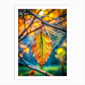 Fading Beauty Photograph A Wilting Autumn Leaf Art Print