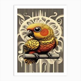 Pebbles Parrot Art Print