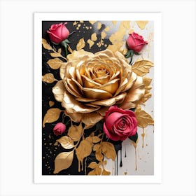 Gold Roses Art Print