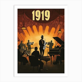 Aihrgdesign A Retro Poster Of A Lively 1919 Jazz Club Featuri F794803e 6814 4cb9 A4fe 8dc2af6178c1 2 Art Print