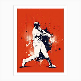 Baseball Player Hitting A Ball Art Print