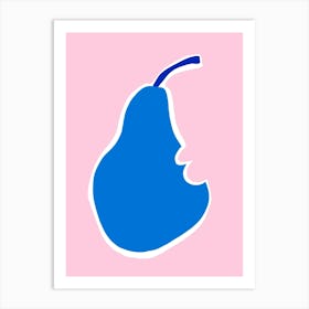 Pear pink and blue Art Print