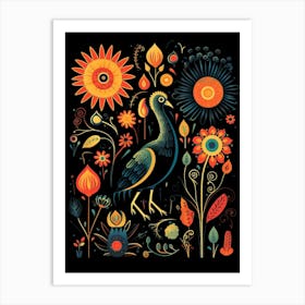 Folk Bird Illustration Kiwi 1 Art Print