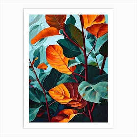 Orange Leaves Art Print