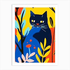 Black Cat In The Forest Art Print