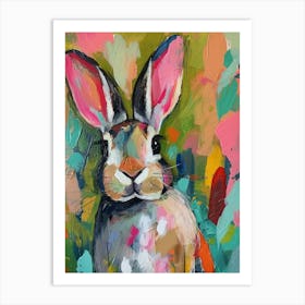 Kitsch Rabbit Brushstrokes 3 Art Print