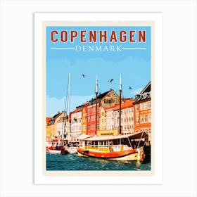Copenhagen Denmark Travel Poster Art Print
