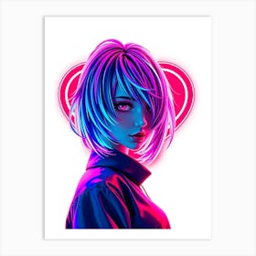 Neon Girl Art Print