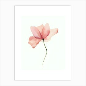 Pink Flower Watercolor Painting 1 Art Print