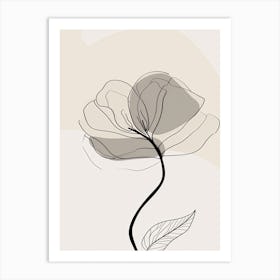 Flower Line Art Abstract 5 Art Print