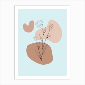 Drawing Of Flowers 2 Art Print