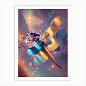 Dragonfly In The Sky Art Print