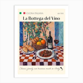 La Bottega Del Vino Trattoria Italian Poster Food Kitchen Art Print