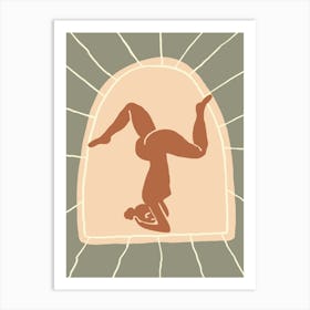 Woman Doing A Handstand Art Print