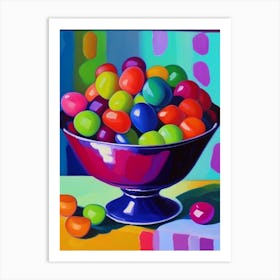 Jujubes Candy Sweetie Colourful Brushstroke Painting Flower Art Print