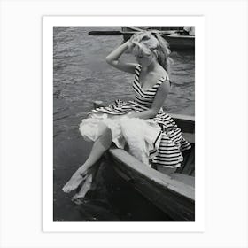 Brigitte Bardot In A Boat Art Print