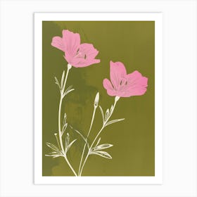 Pink & Green Statice 1 Art Print