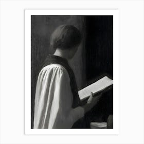 Priest Reading A Book Art Print