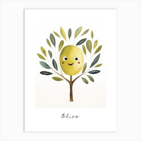 Friendly Kids Olive Poster Art Print