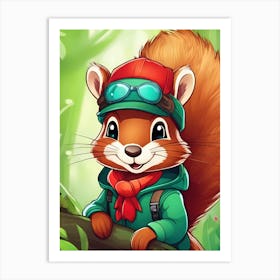 Squirrel In The Forest Art Print