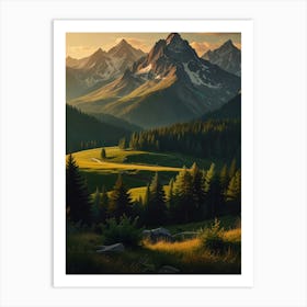 Sunset In The Mountains 22 Art Print