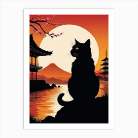 Japan Cat Art 11 Art Print