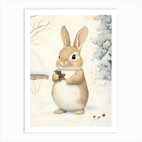 Rabbit In The Snow 2 Art Print