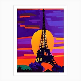 Eiffel Tower Matisse Inspired Sunrise Art Print